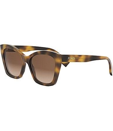 FENDI Womens Lettering 55mm Havana Butterfly Sunglasses Product Image