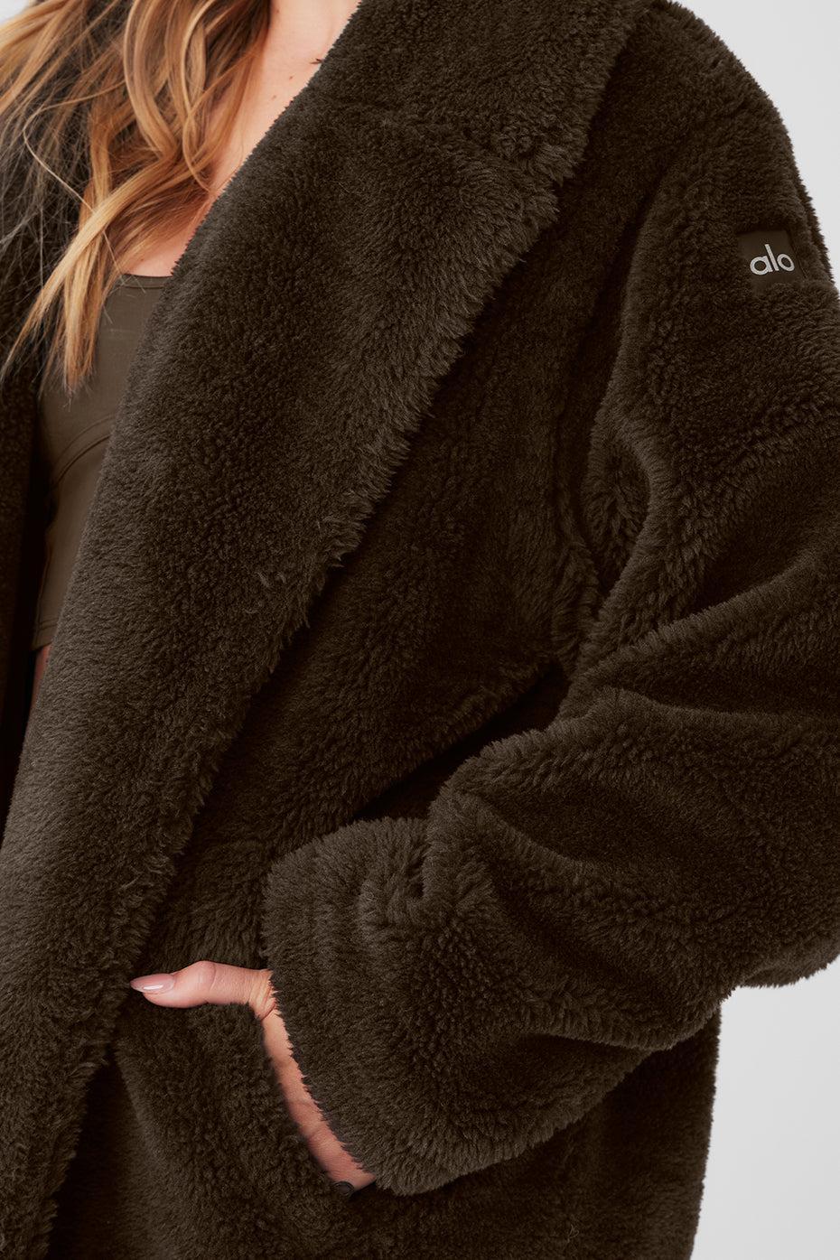 Oversized Sherpa Trench - Espresso Female Product Image