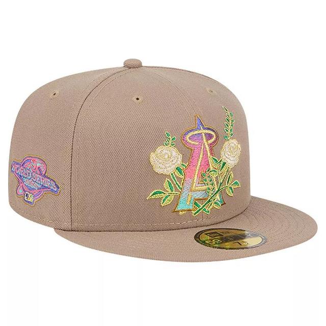 Mens New Era Khaki Los Angeles Angels Rose Garden 59FIFTY Fitted Hat Product Image