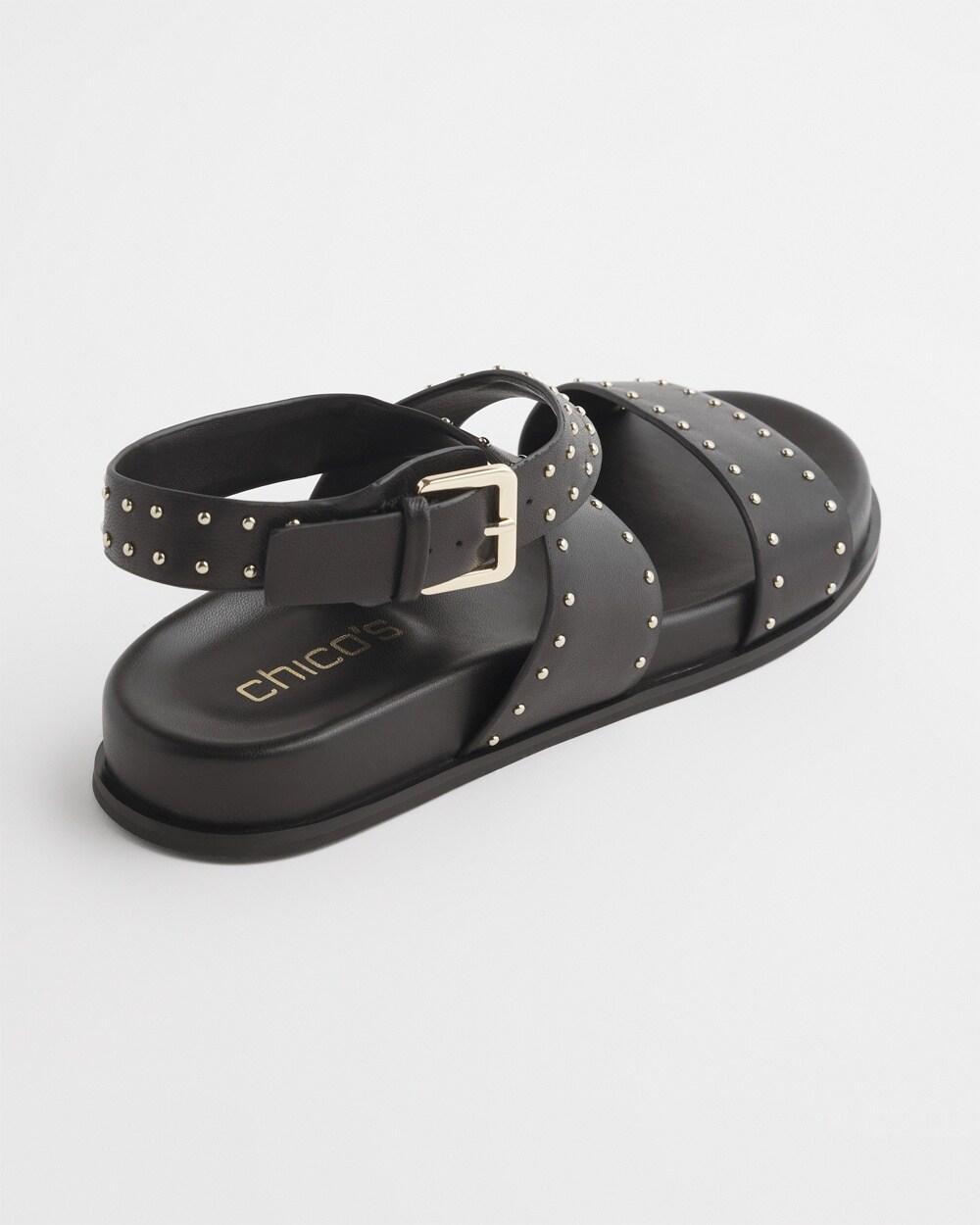 Black Leather Sandals Product Image