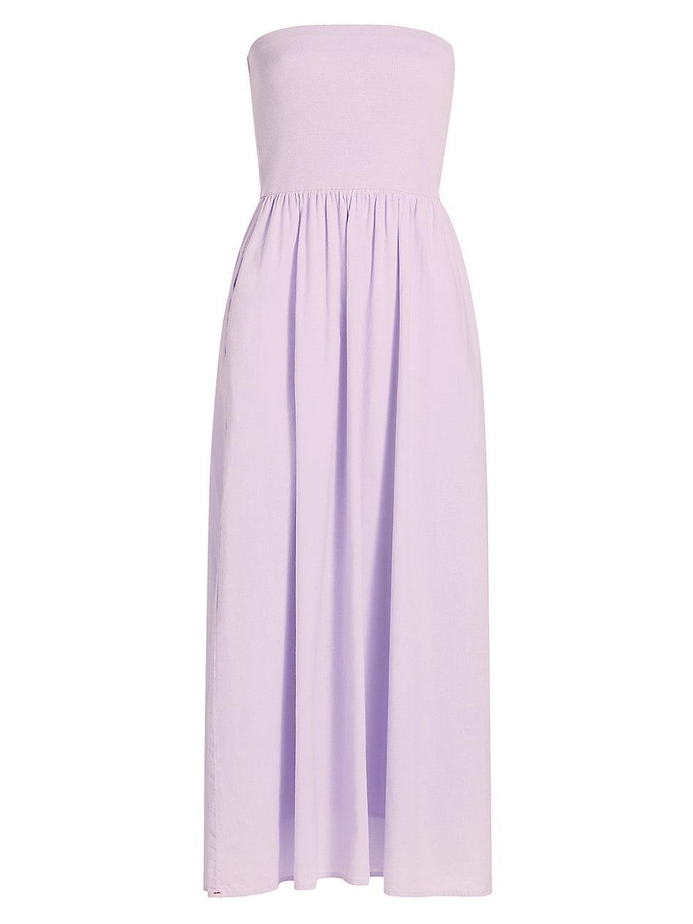 Womens Finnian Strapless Cotton Fit & Flare Midi-Dress Product Image