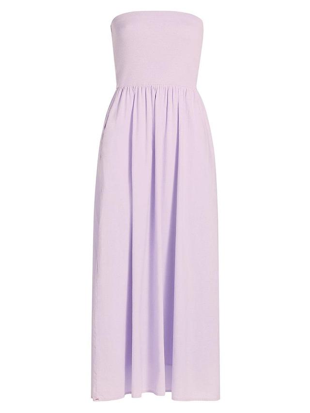 Womens Finnian Strapless Cotton Fit & Flare Midi-Dress Product Image