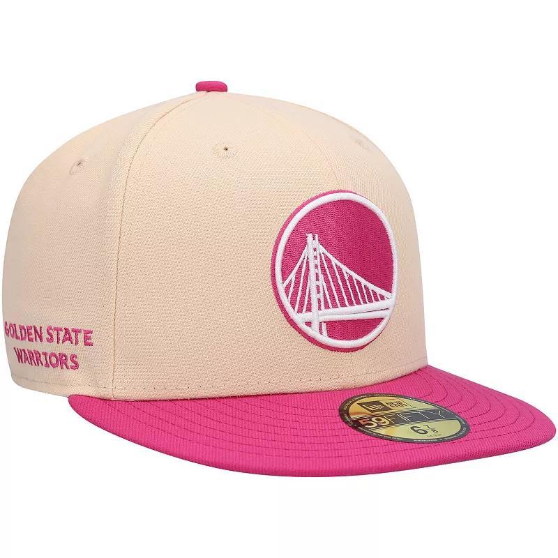 Mens New Era /Pink Golden State Warriors Passion Mango 59FIFTY Fitted Hat Product Image