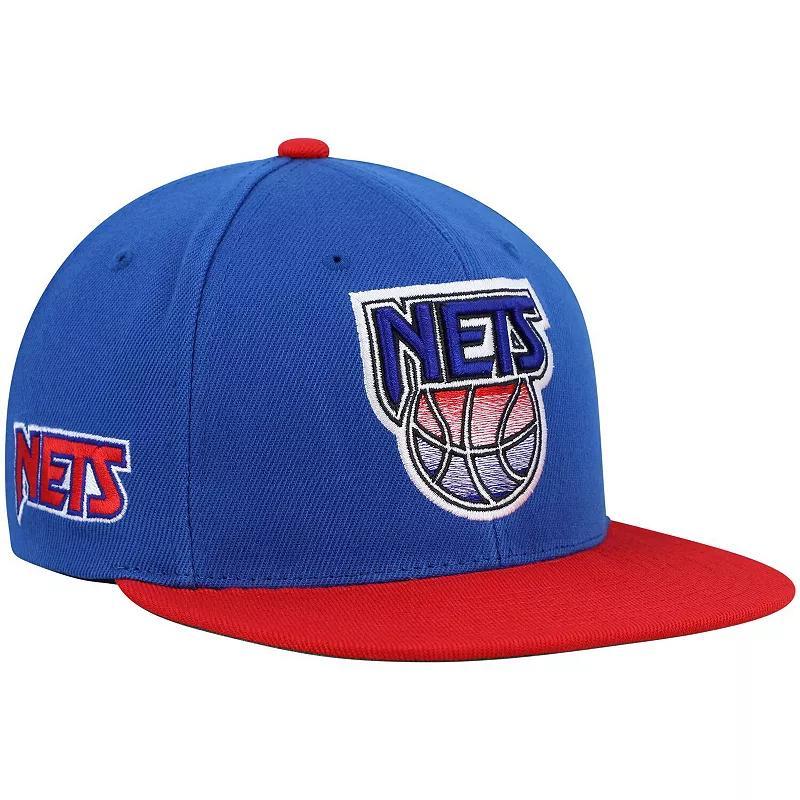 Mens Mitchell & Ness Blue New Jersey Nets Hardwood Classics Core Side Snapback Hat - Blue Product Image