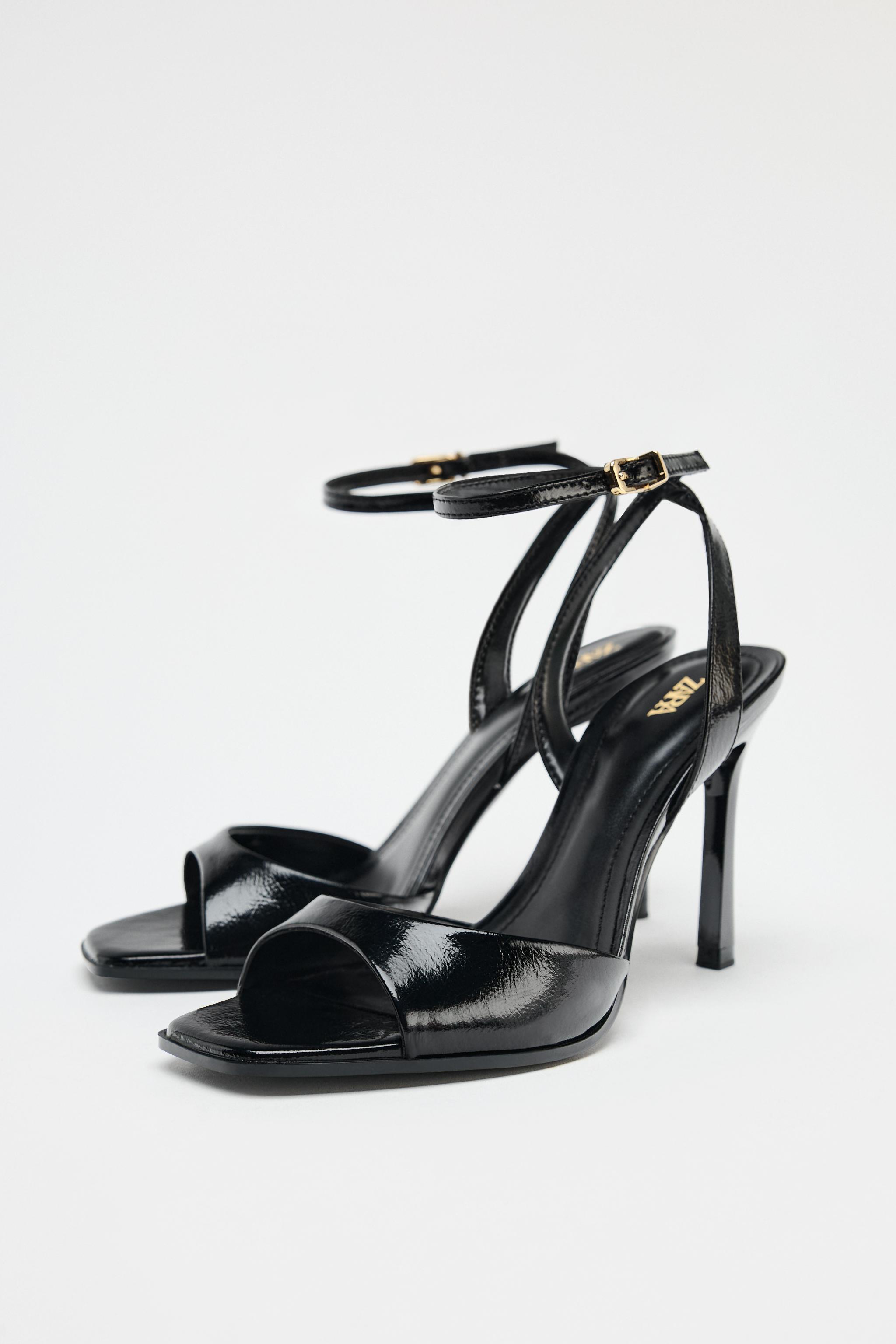 HEELED ANKLE STRAP SANDALS Product Image