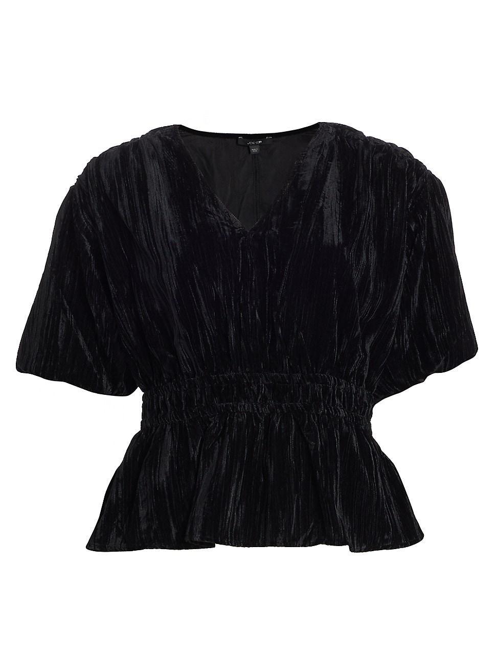 Joe's Jeans The Mona Velvet Wrap Short Sleeve Top Women's Clothing Product Image