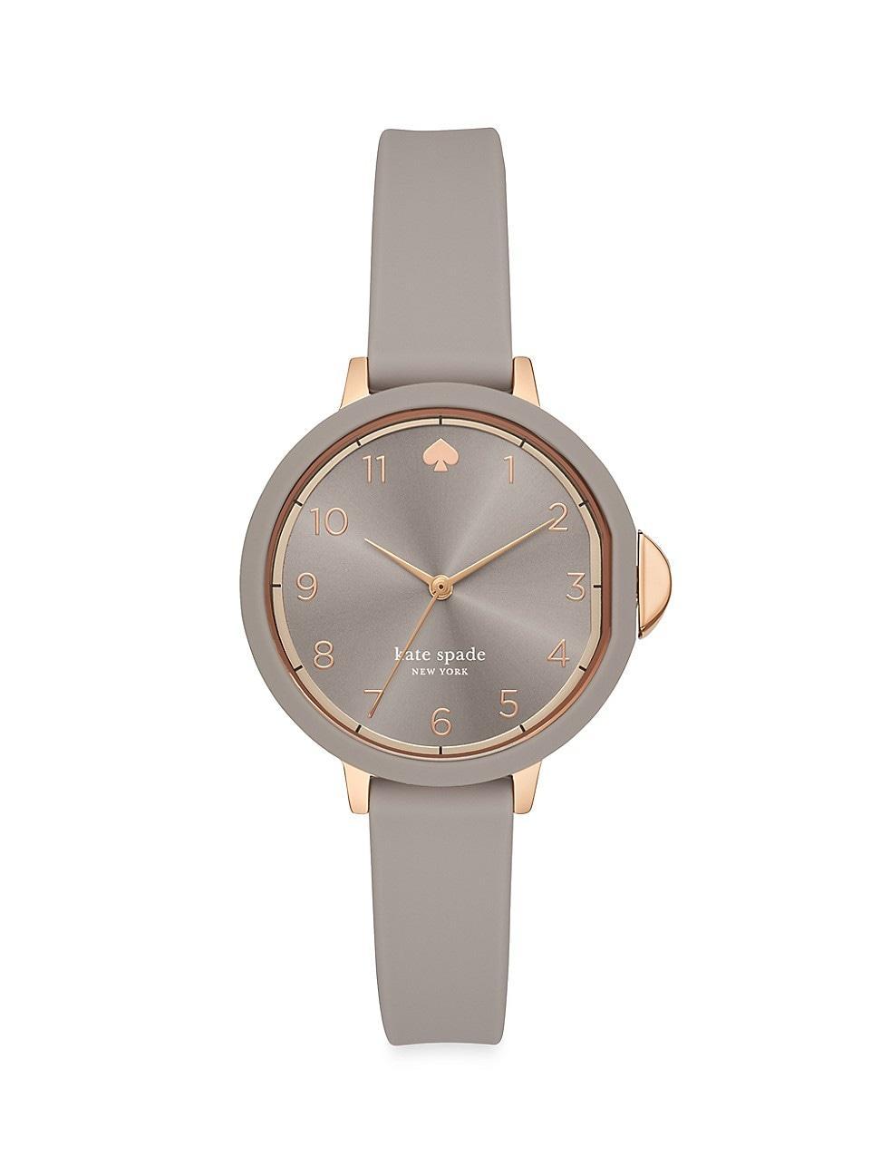 kate spade new york Womens Park Row Gray Silicone Strap Watch 34mm Product Image