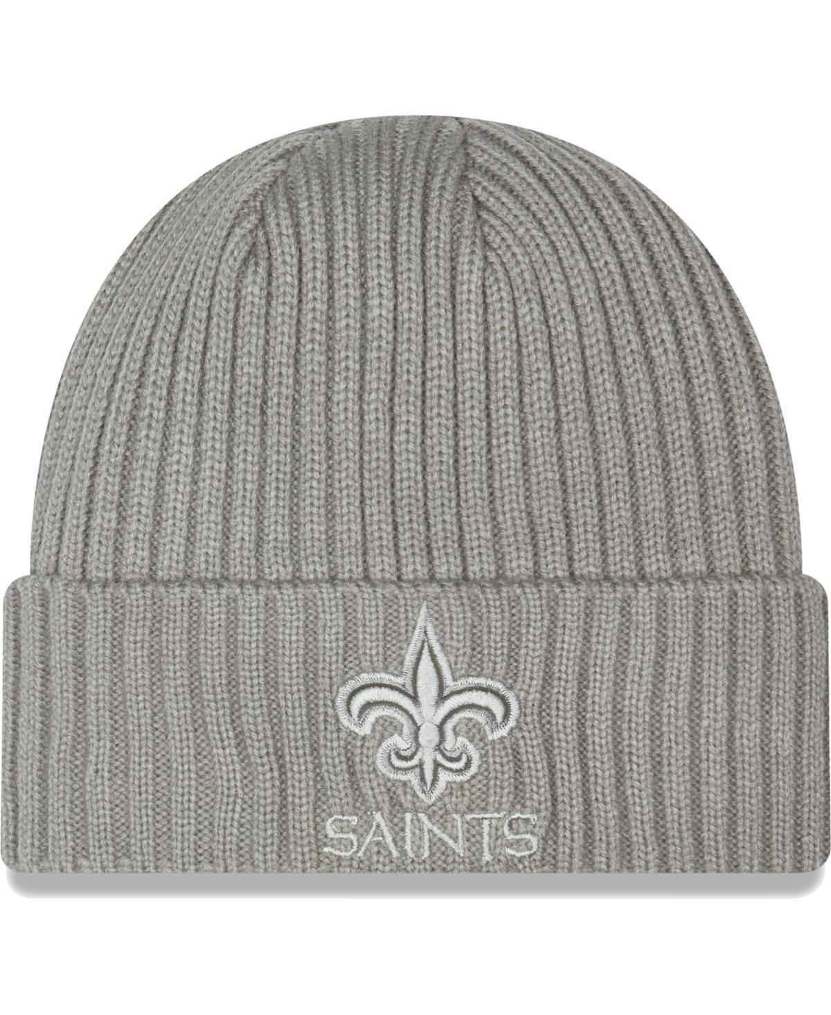 Mens New Era Gray New Orleans Saints Core Classic Cuffed Knit Hat Product Image