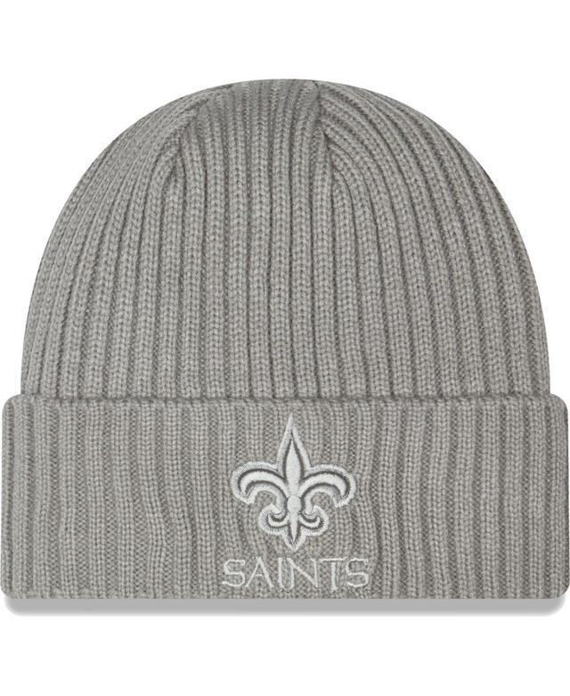 Mens New Era Gray New Orleans Saints Core Classic Cuffed Knit Hat Product Image