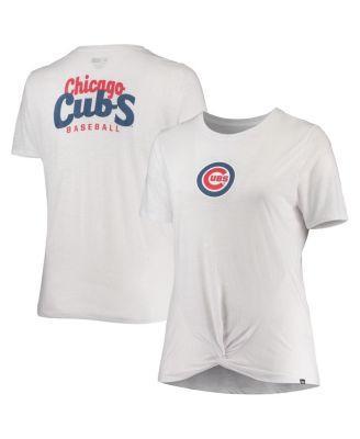 Womens New Era Chicago Cubs Plus Size 2-Hit Front Knot T-Shirt Product Image