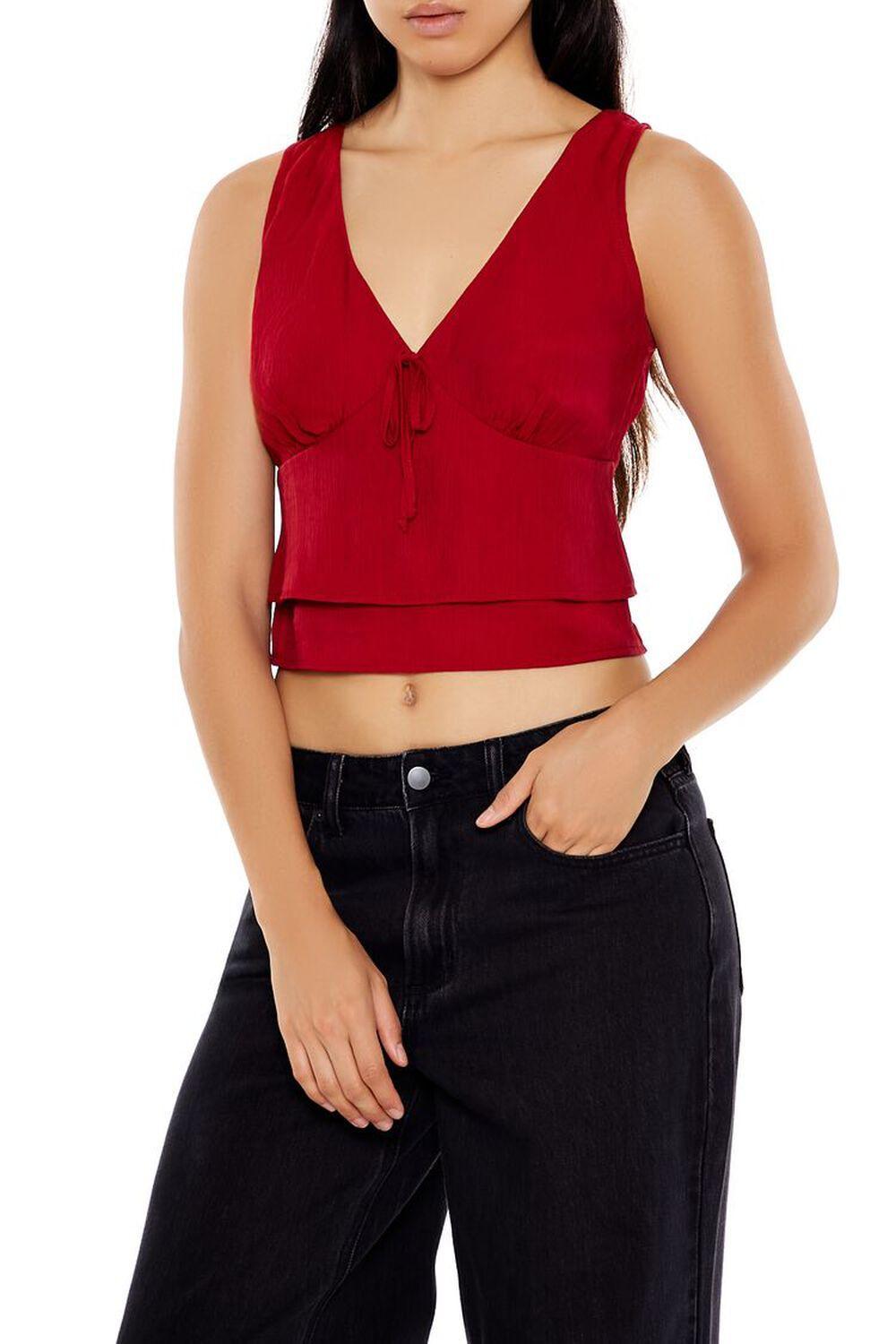 Chiffon Open-Back Crop Top | Forever 21 Product Image