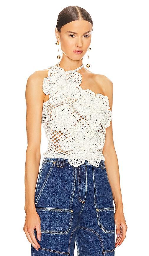 Cult Gaia Nazanin Crochet Top in White Product Image