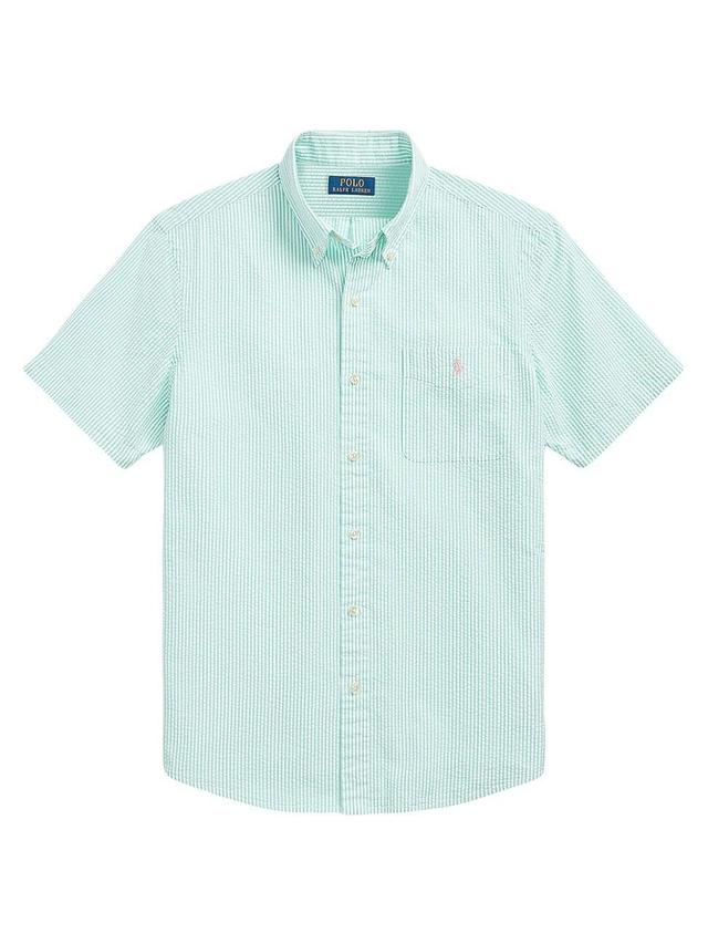 Mens Classic-Fit Cotton Seersucker Short-Sleeve Shirt Product Image