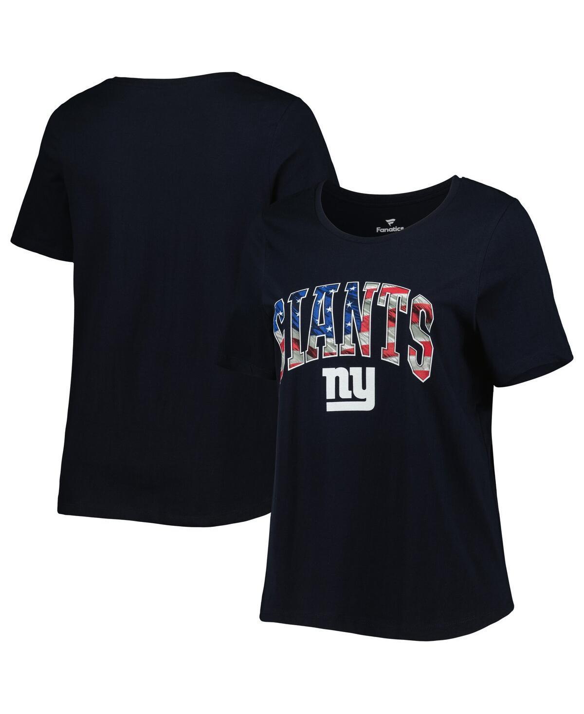 Womens Fanatics Navy New York Giants Plus Size Banner Wave V-Neck T-shirt Product Image