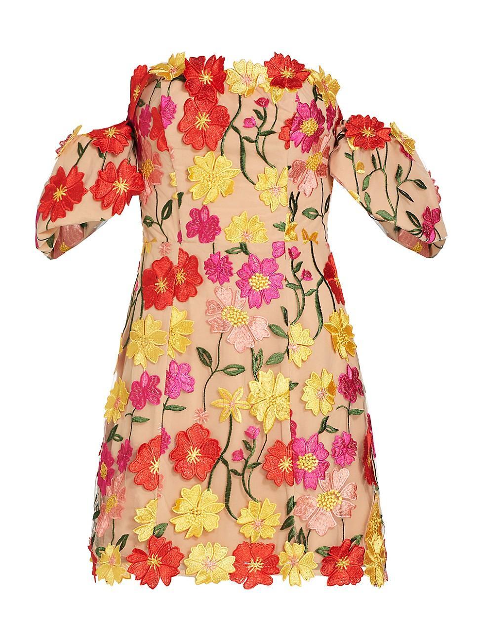 Womens Stephanie Floral Embroidered Minidress Product Image