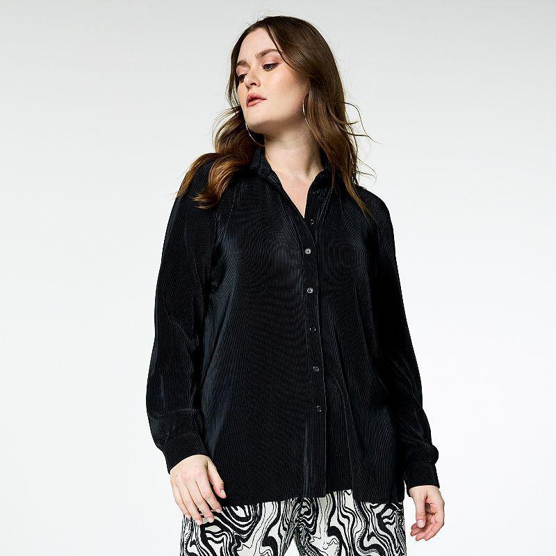 Womens INTEMPO Relaxed Accordion Shirt Product Image