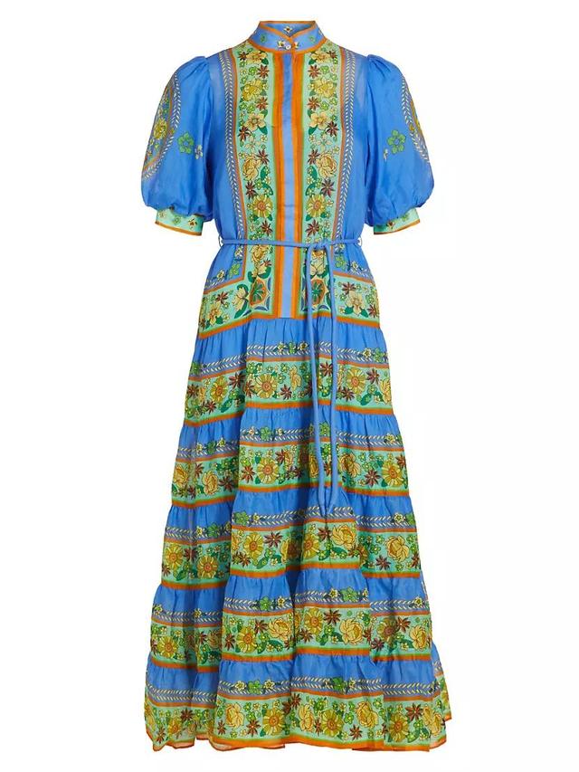 Linda Tiered Peasant Midi-Dress Product Image