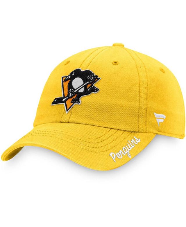 Womens Gold Pittsburgh Penguins Primary Logo Adjustable Hat Product Image