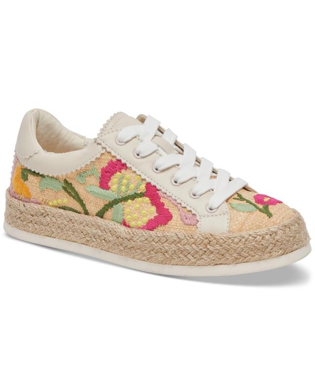 Dolce Vita Womens Azalia Floral Crochet Espadrille Lace-Up Sneakers Product Image