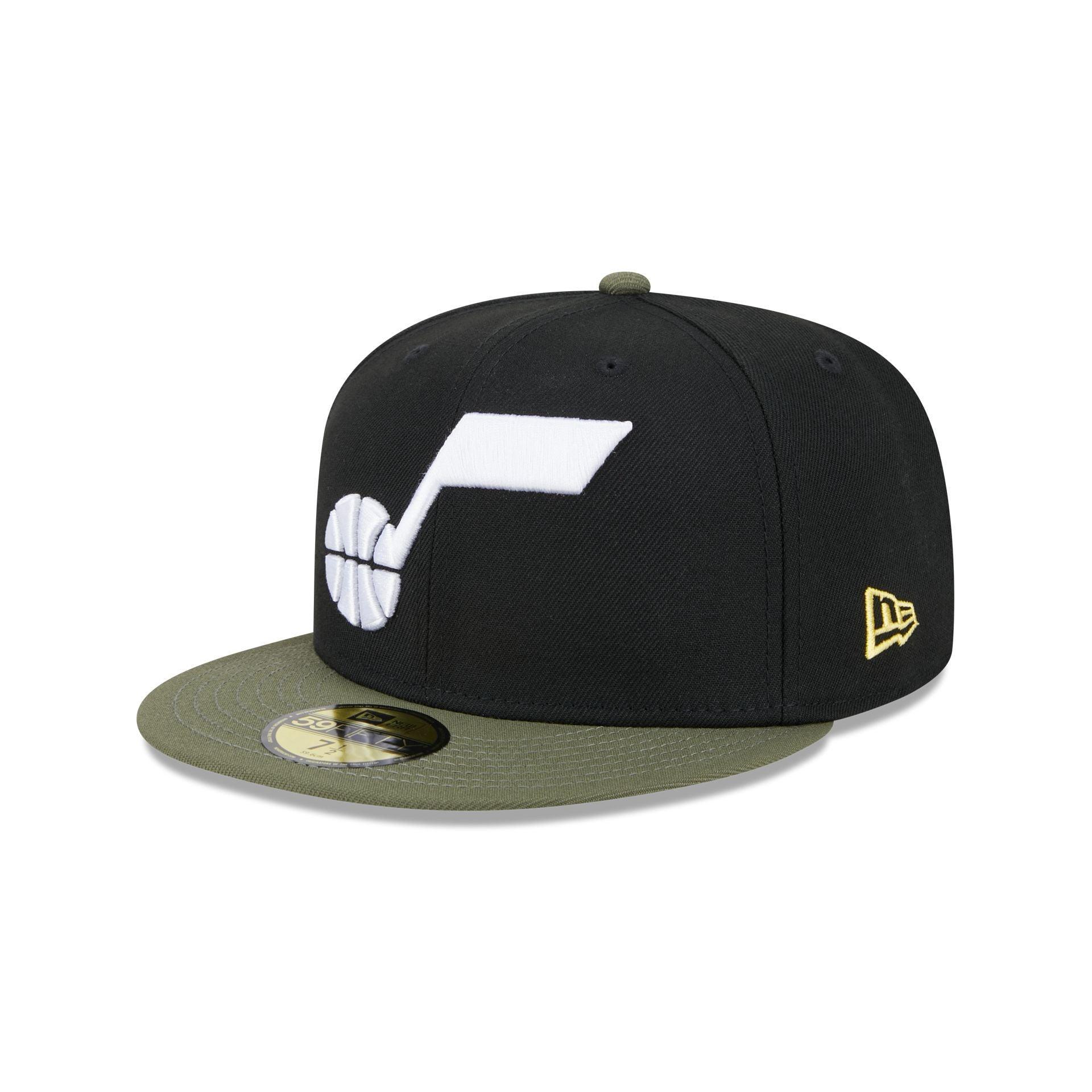 Utah Jazz Olive Visor 59FIFTY Fitted Hat Male Product Image