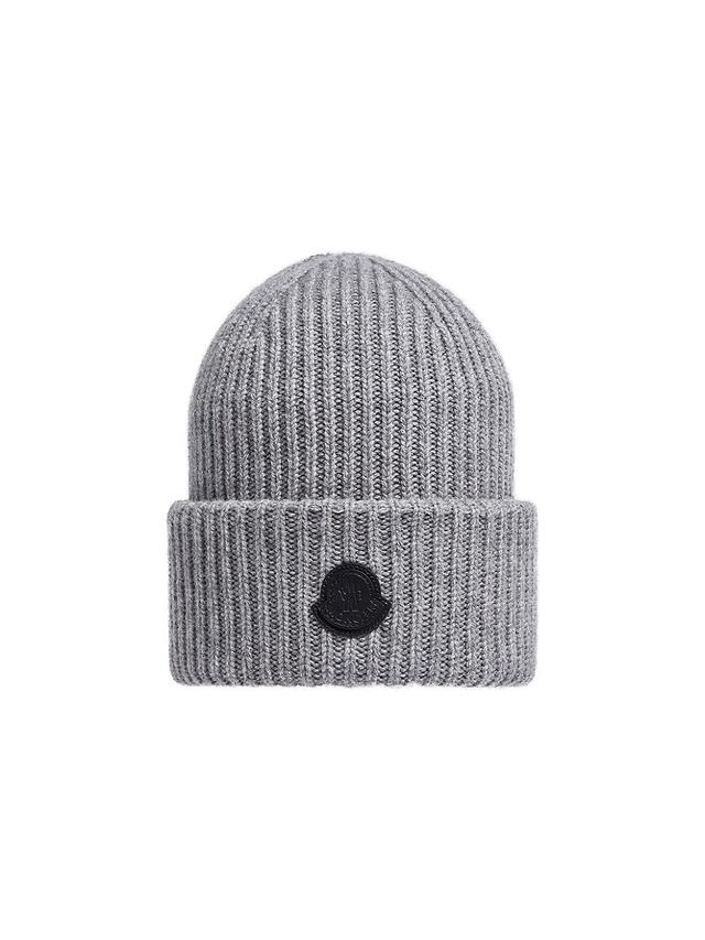 Mens Cashmere Logo Patch Beanie Product Image