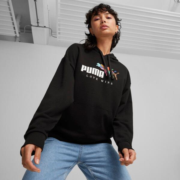 PUMA ESS+ LOVE WINS Women's Hoodie Product Image