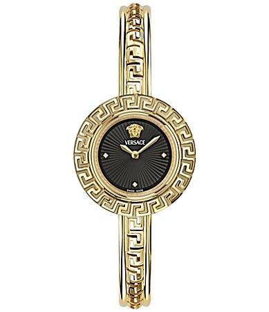 Versace Womens La Greca Analog Gold Tone Stainless Steel Bracelet Watch Product Image