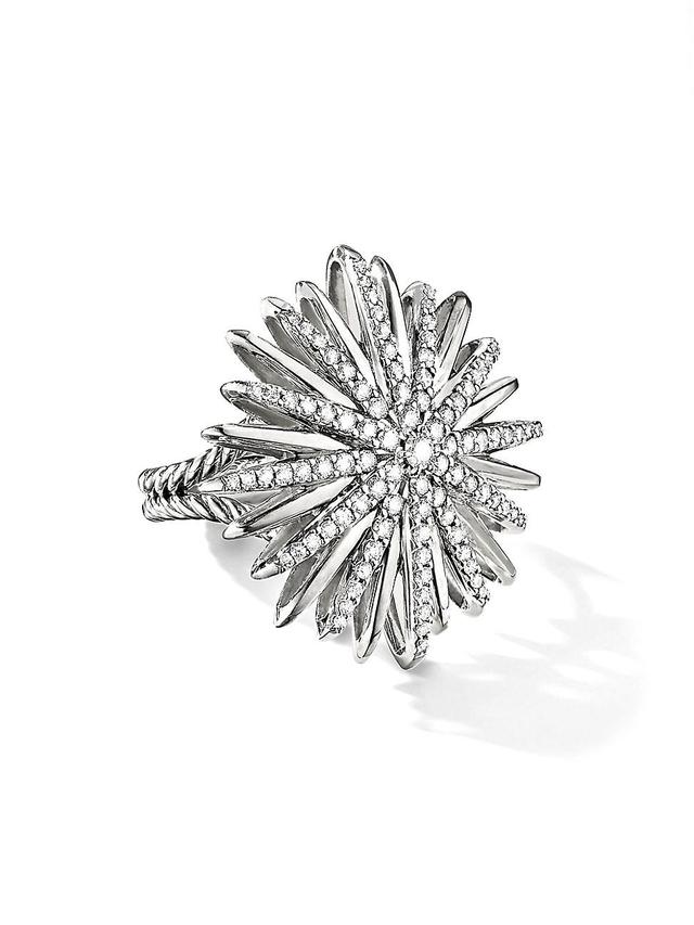 Womens Starburst Ring in Sterling Silver Product Image