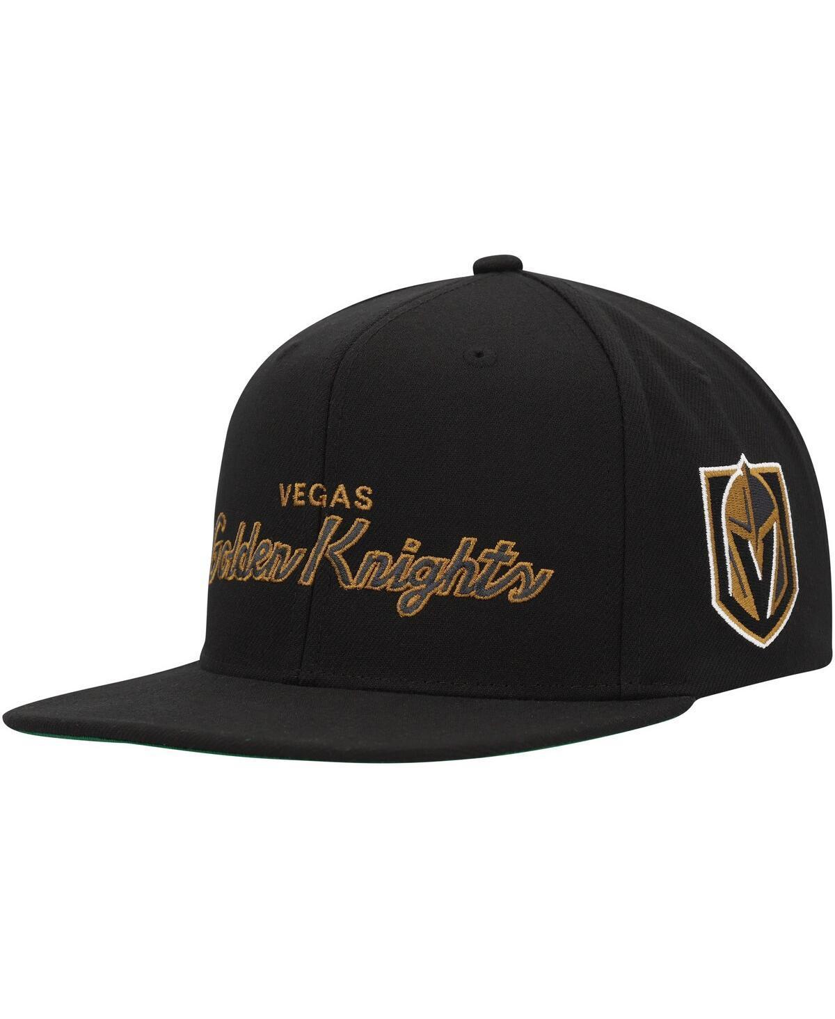 Mens Mitchell & Ness Black Vegas Golden Knights Core Team Script 2.0 Snapback Hat Product Image