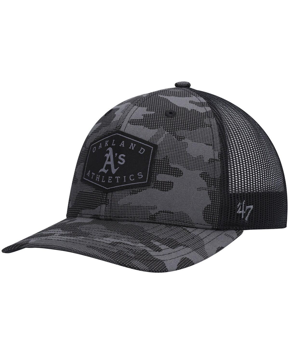 Mens 47 Charcoal Oakland Athletics Tonal Camo Convoy Trucker Snapback Hat Product Image