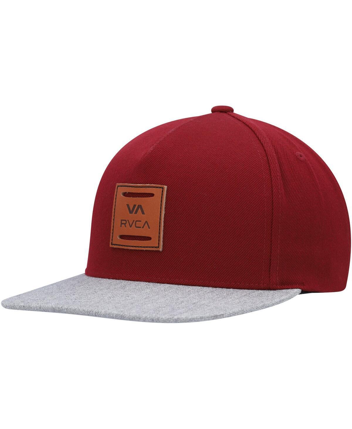 Mens Rvca Burgundy and Gray All The Way Snapback Hat - Burgundy Product Image