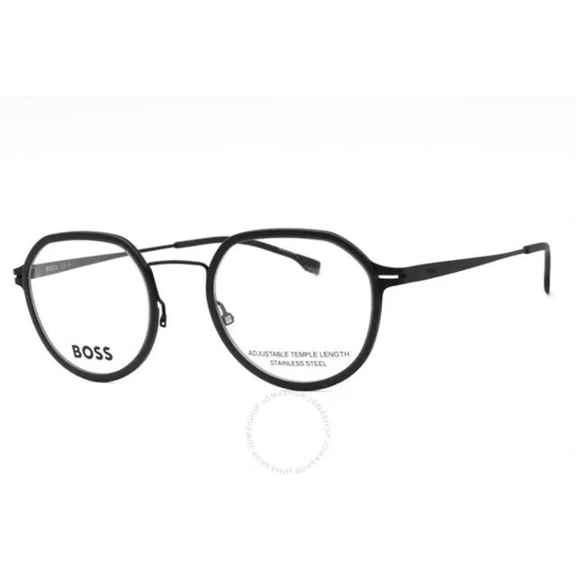 HUGO BOSS Demo Round Men's Eyeglasses Boss 1428 0o6w 51 In Black Product Image