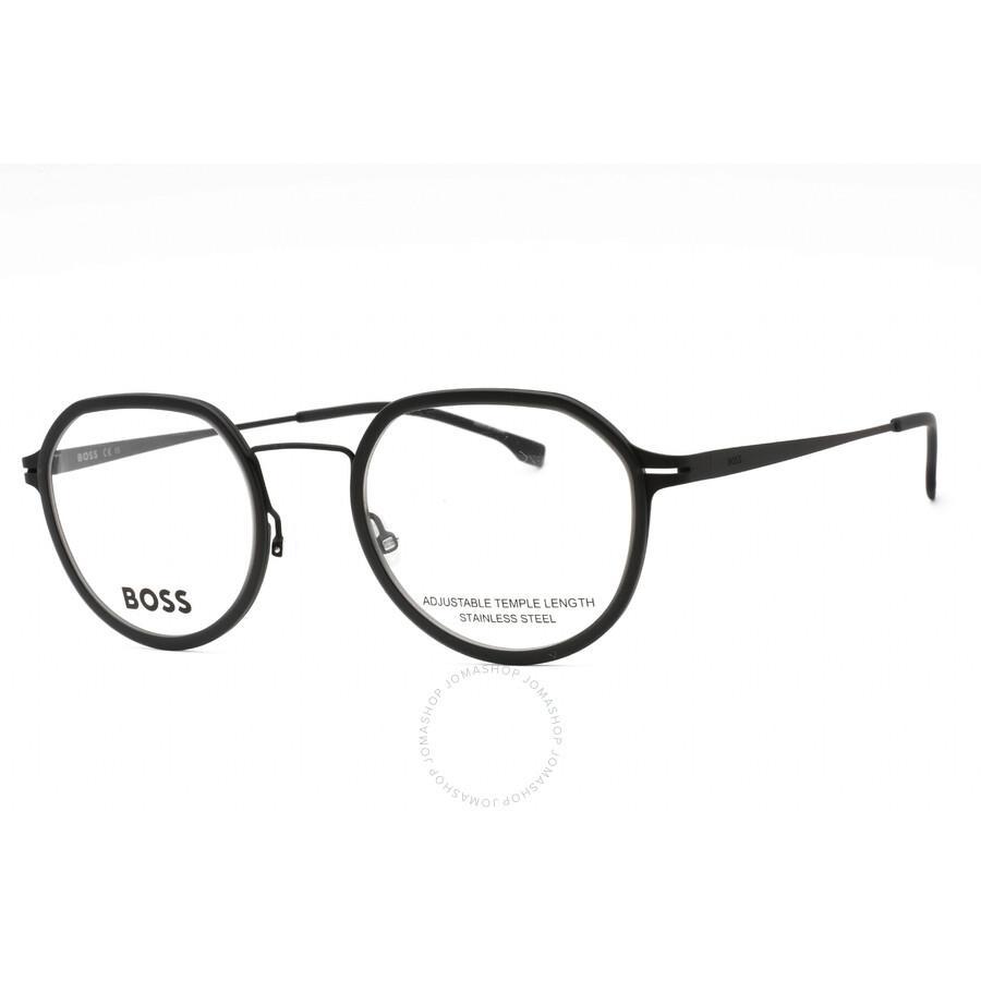 HUGO BOSS Demo Round Men's Eyeglasses Boss 1428 0o6w 51 In Black Product Image