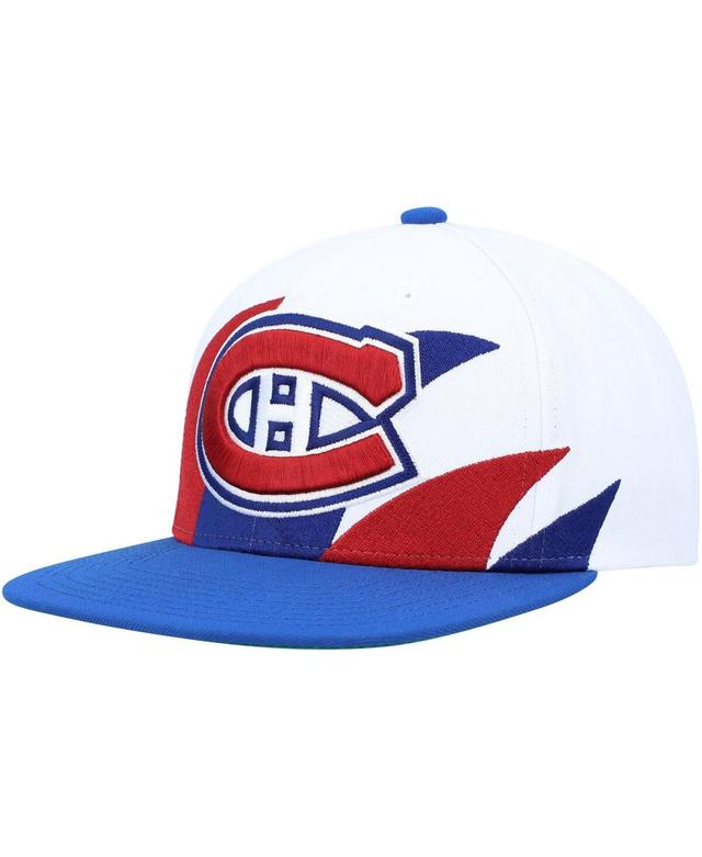 Mens Mitchell & Ness White/Blue Montreal Canadiens Vintage Sharktooth Snapback Hat Product Image