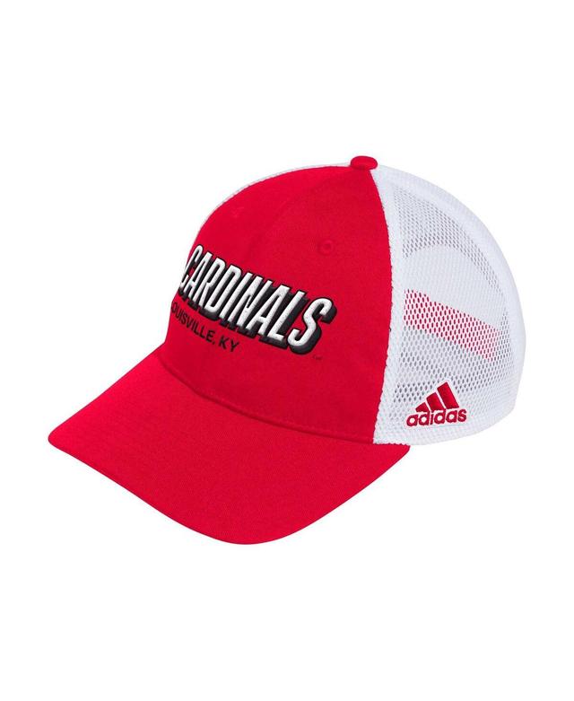 Adidas Mens Red Louisville Cardinals Mascot Block Letter Slouch Trucker Adjustable Hat - Tmpwrd Product Image