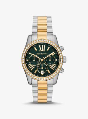 Michael Kors Womens Lexington Chronograph Two-Tone Stainless Steel Bracelet Watch 38mm Product Image