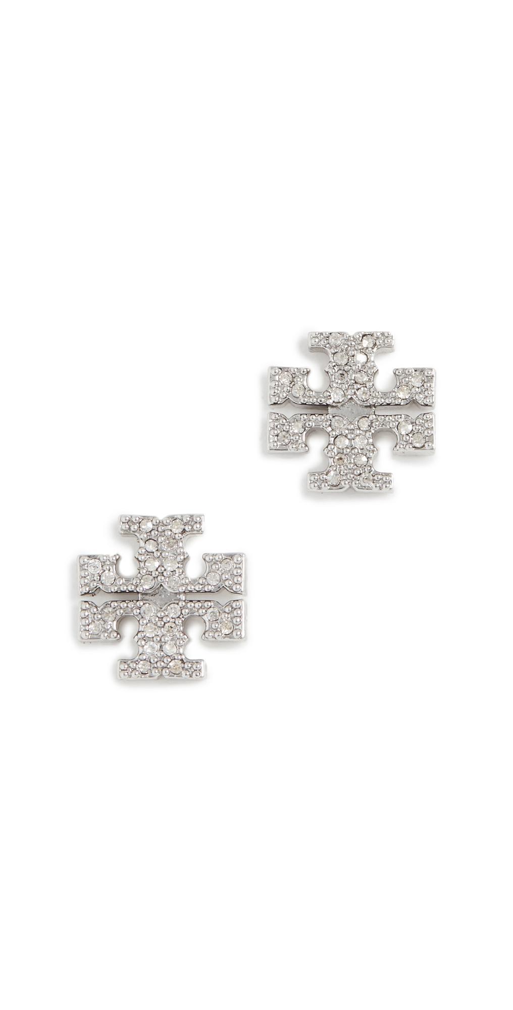 Tory Burch Crystal Logo Stud Earrings Product Image