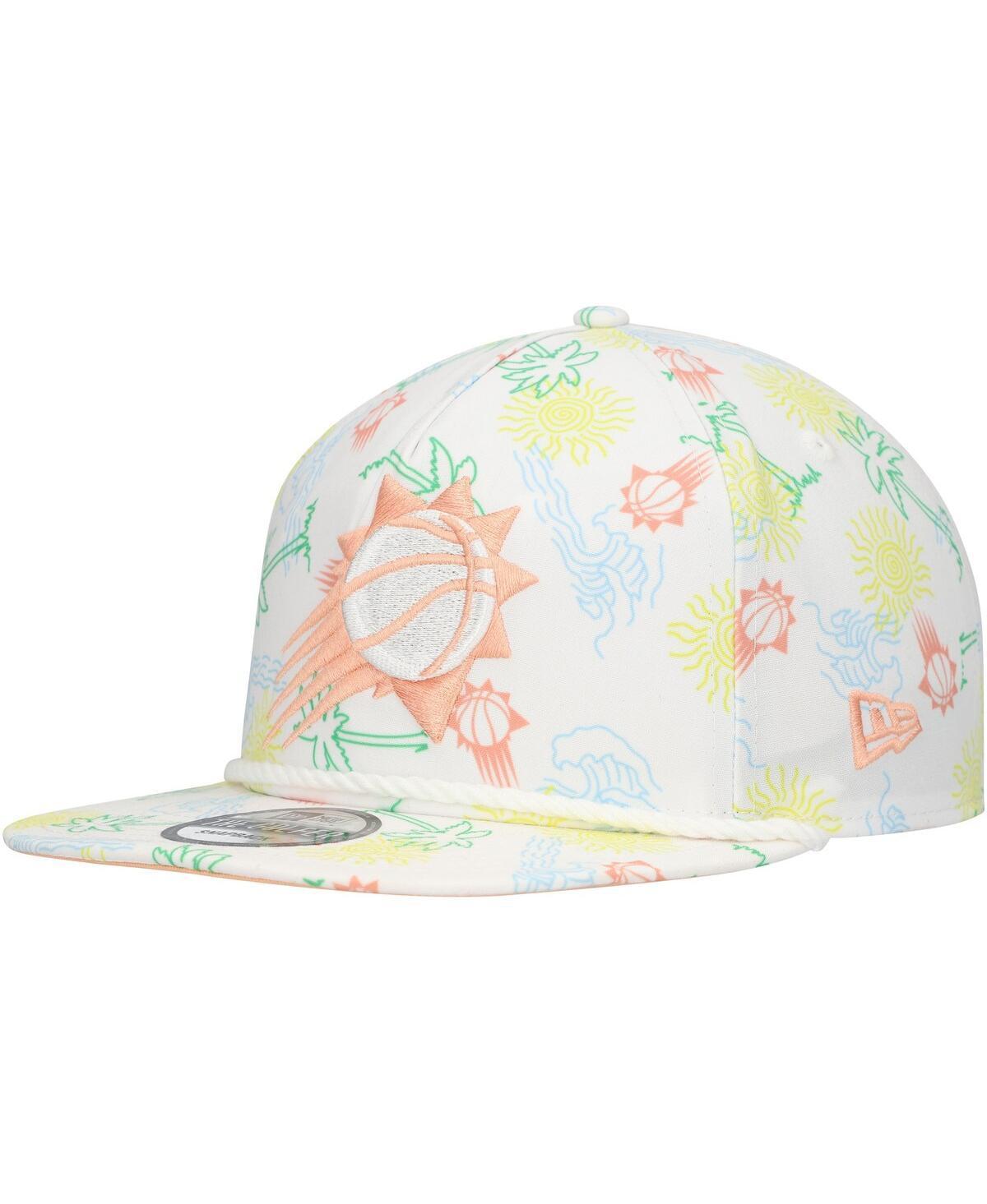 Mens New Era White Phoenix Suns Palm Trees and Waves Golfer Adjustable Hat Product Image