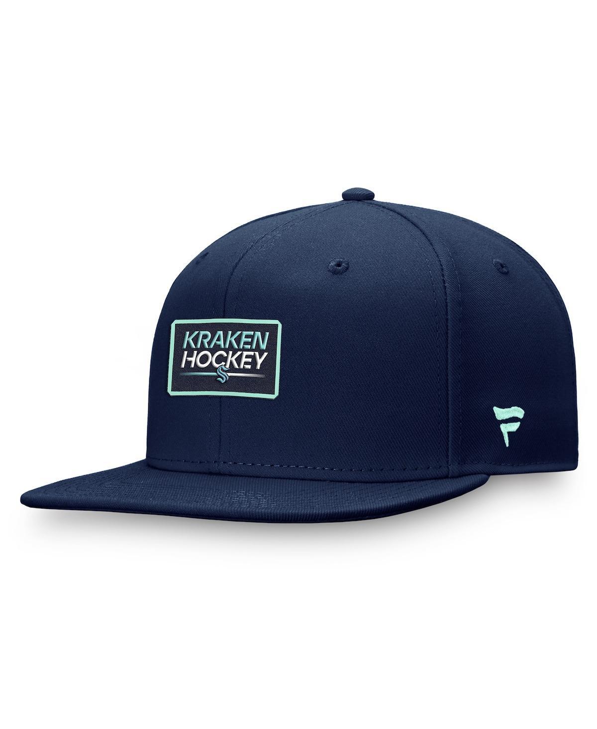 Mens Fanatics Deep Sea Blue Seattle Kraken Authentic Pro Prime Snapback Hat Product Image