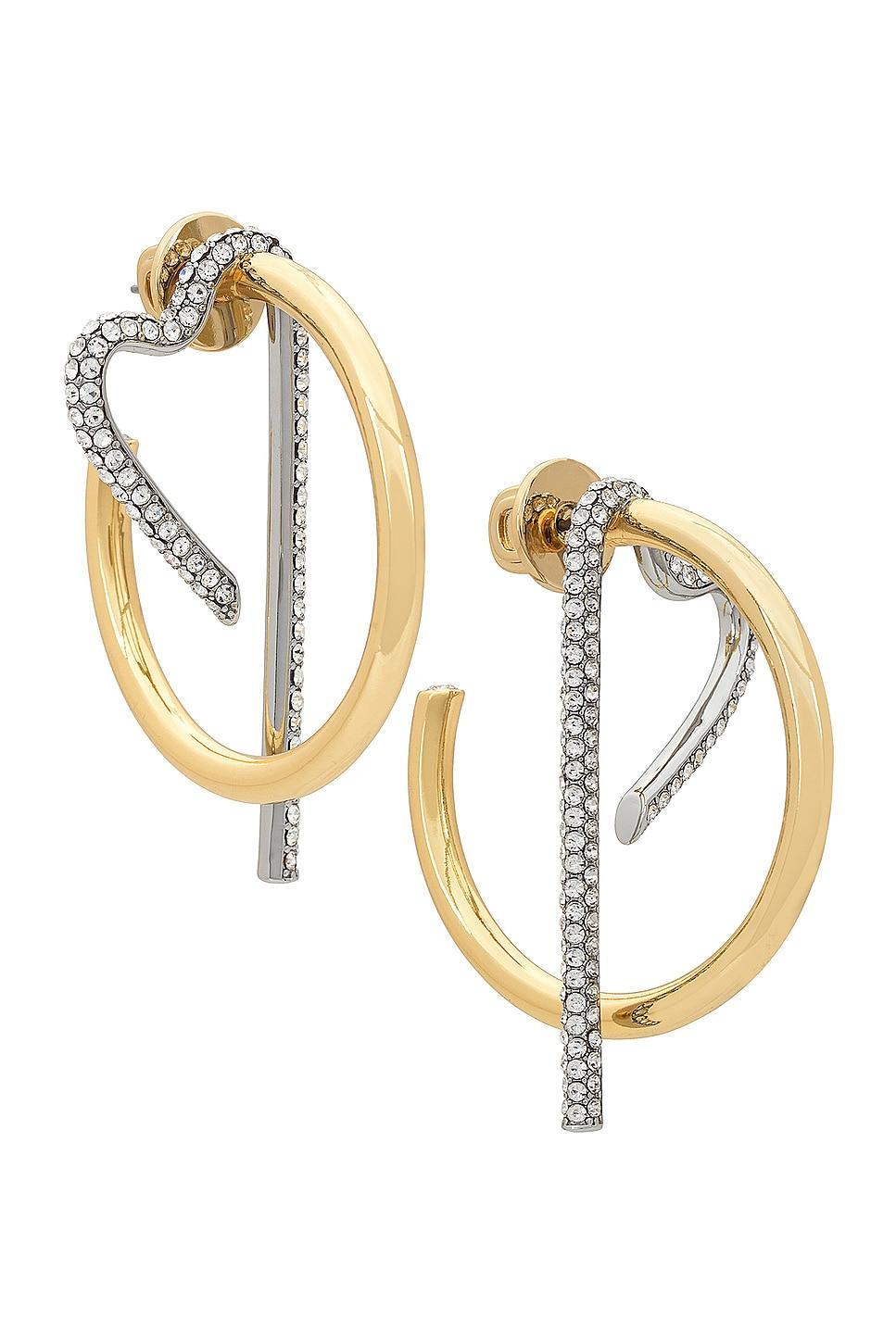 Demarson Te Amo Hoop Earrings in Metallic Gold Product Image