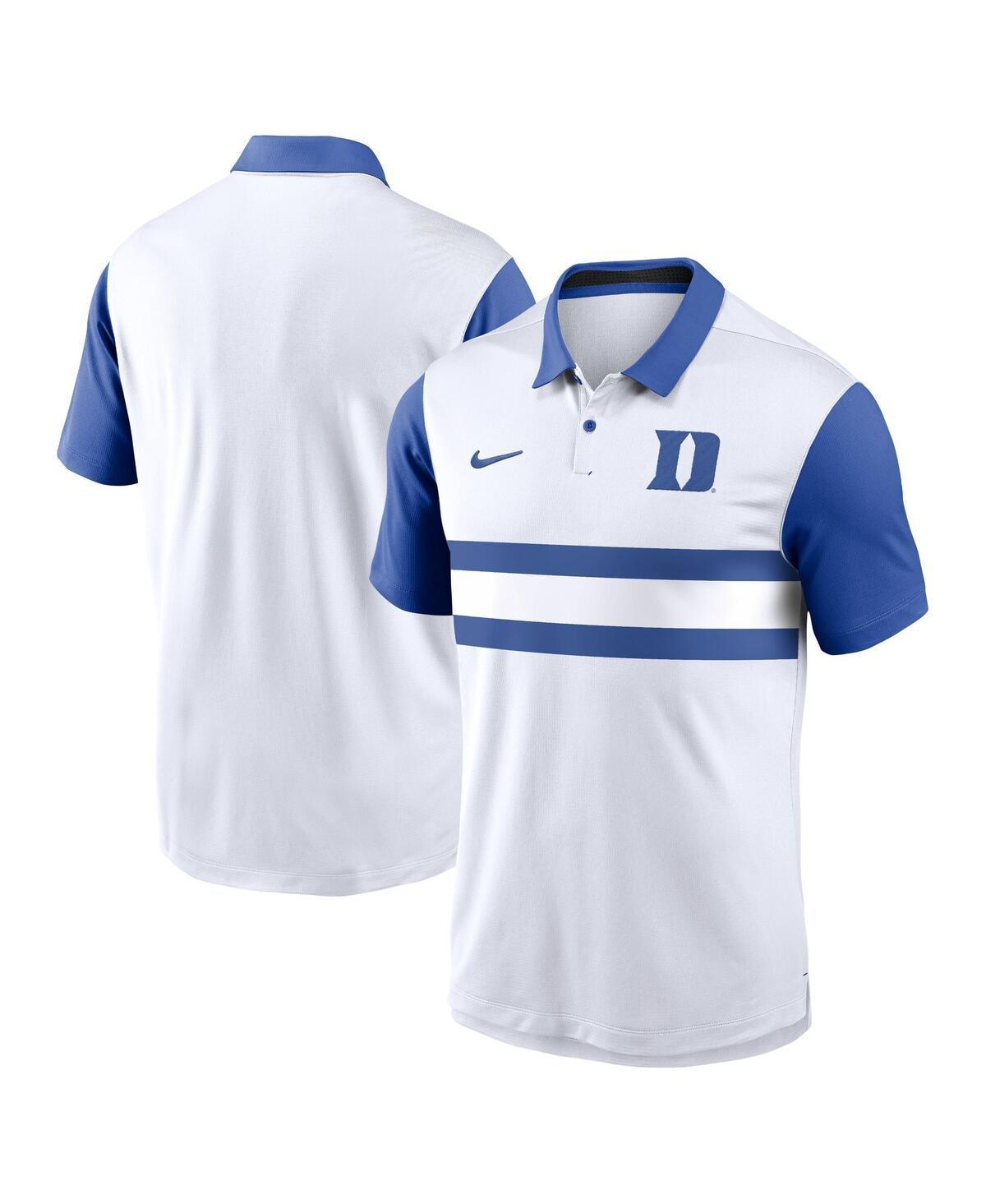 Nike Mens White Duke Blue Devils Primetime Campus Vapor Performance Polo - White Product Image