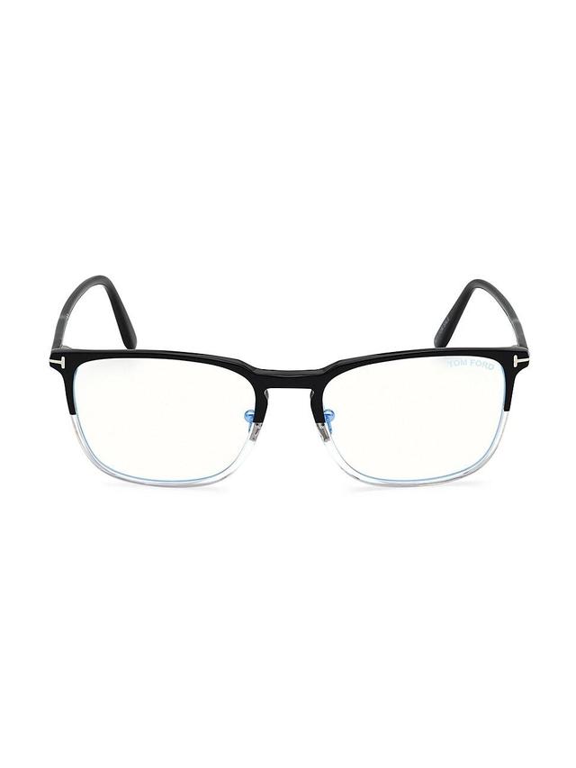 Mens 53MM Blue Filter Square Glasses Product Image