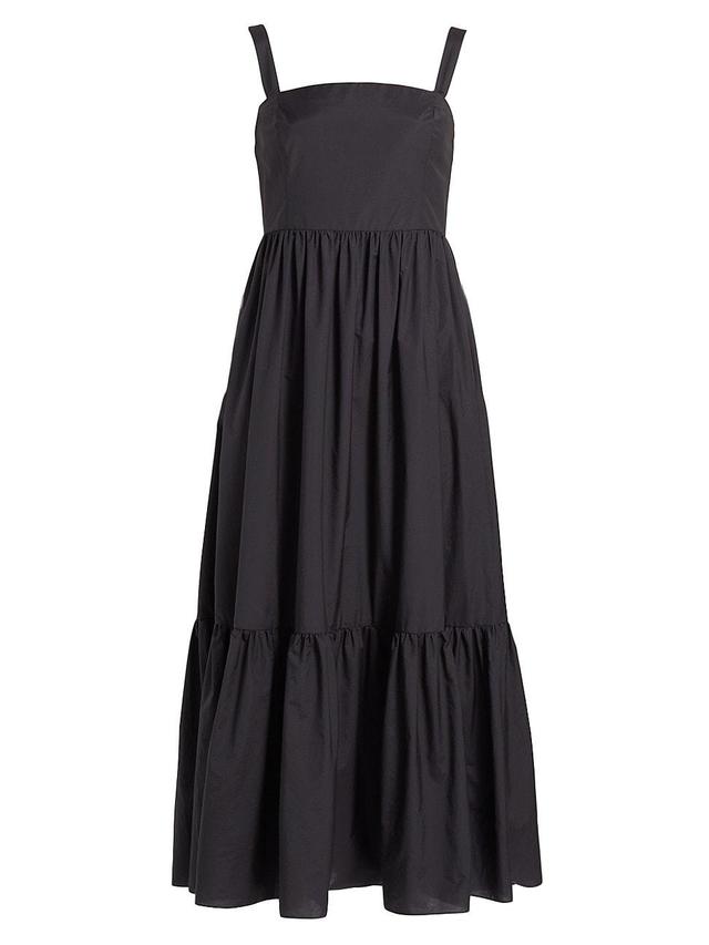 Womens Cotton-Blend Tiered Midi-Dress Product Image