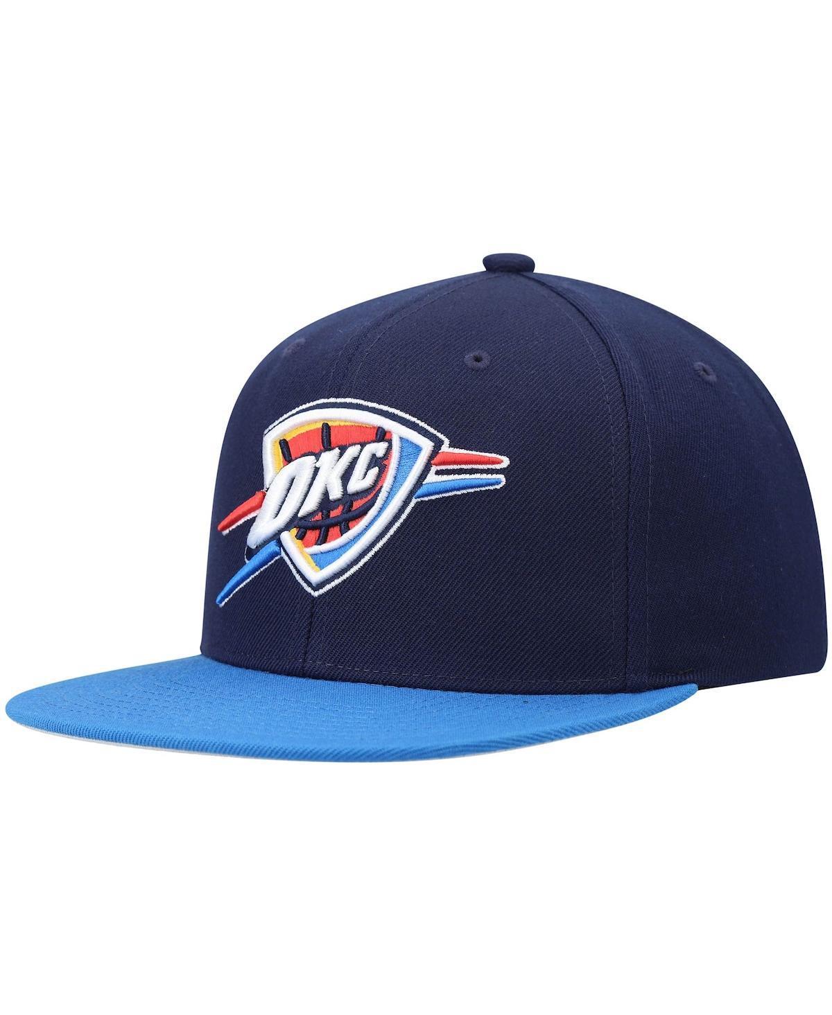 Mens Mitchell & Ness Navy/Blue Oklahoma City Thunder Team Two-Tone 2.0 Snapback Hat Product Image