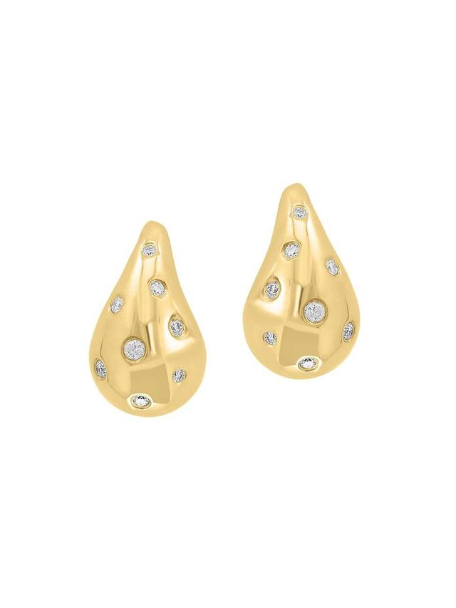 Womens 14K Yellow Gold & 0.27 TCW Diamond Teardrop Earrings Product Image