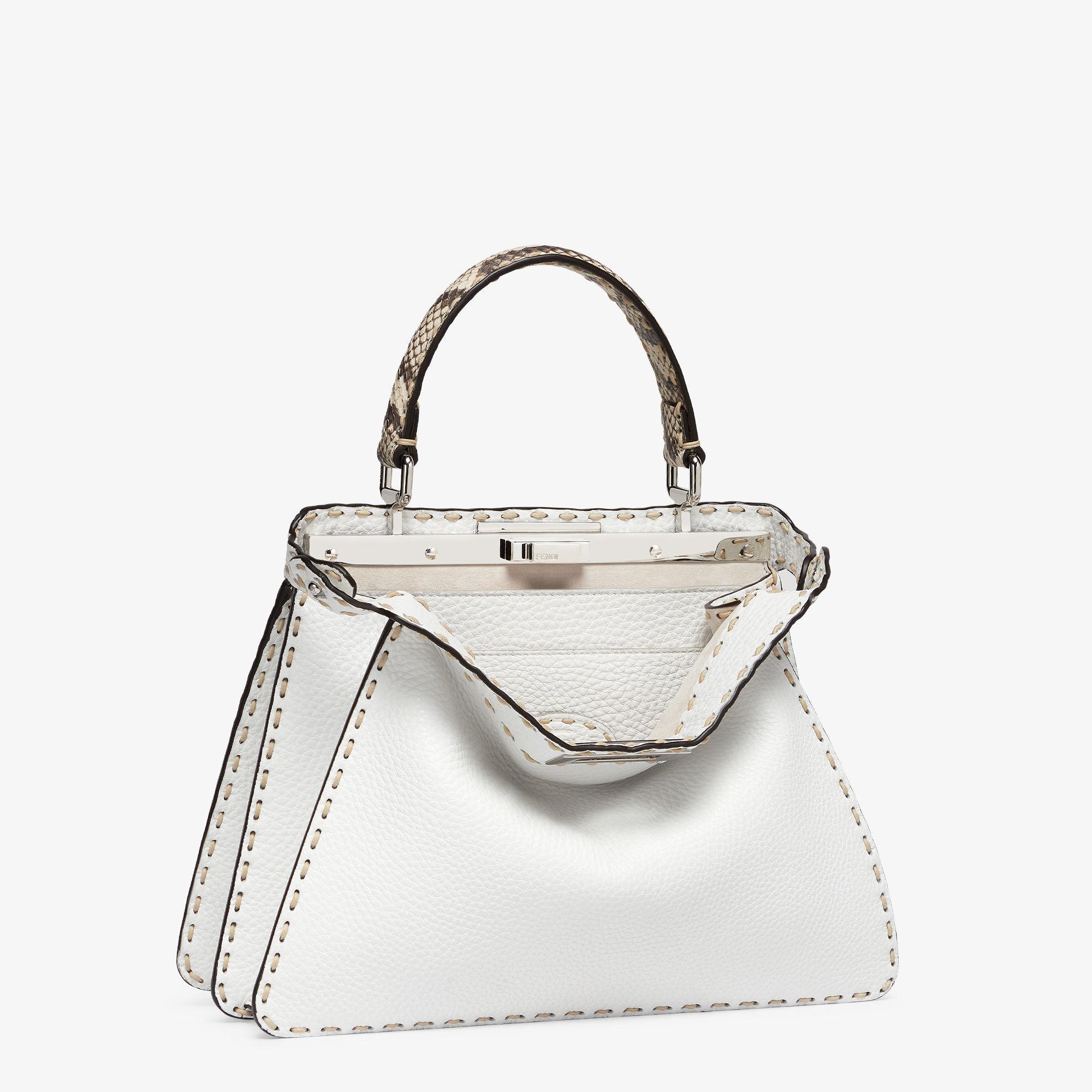 Peekaboo ISeeU MediumWhite Selleria bag with exotic details Product Image