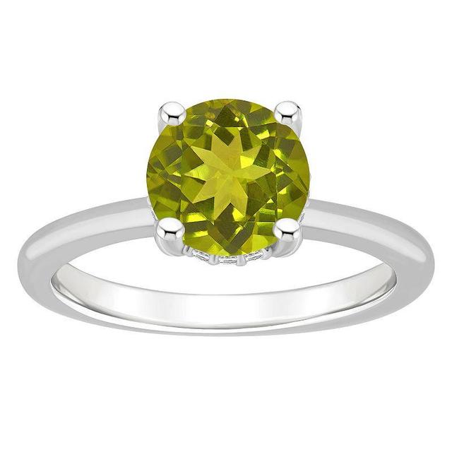 Alyson Layne 14k White Gold Round Peridot & Diamond Accent Ring, Womens Product Image