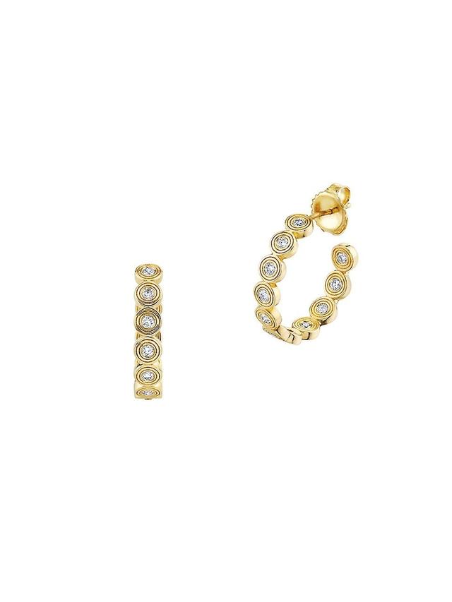 Womens Medium 14K Yellow Gold & 0.47 TCW Diamond Circle Hoop Earrings Product Image