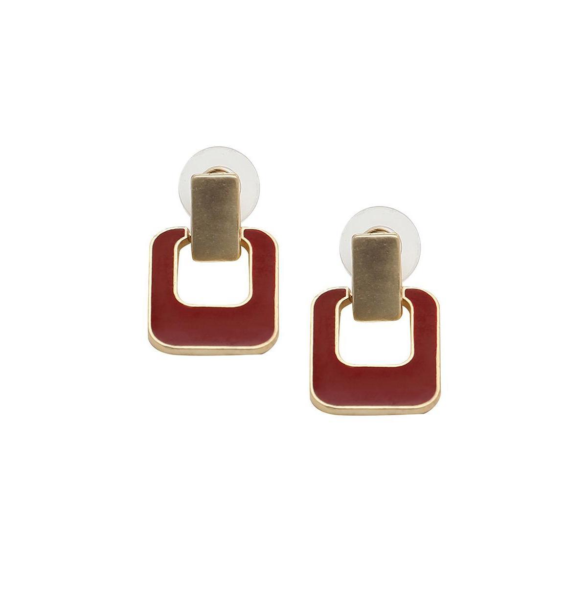 Sohi Womens White Geometric Drop Earrings Product Image