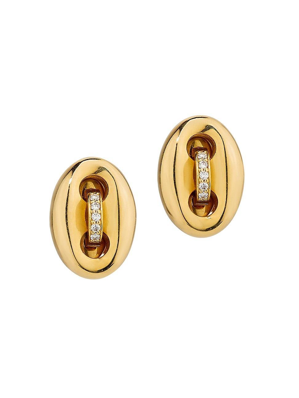 Womens Mariner 18K Yellow Gold & 0.75 TCW Diamond Earrings Product Image